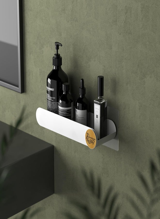OSLEN Pack of 4 Bathroom Shelf for Wall, Self-Adhesive Bathroom Organiser Wall Mounted Shelf Storage Racks Bathroom Ideal Bathroom Accessories (2 Bathroom Shelves+ 2 Shop Dish White) - Image 3